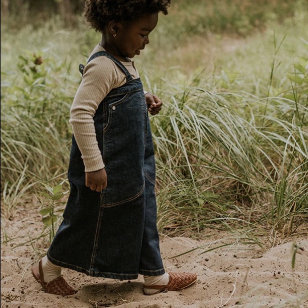NWOT THE SIMPLE FOLK | wide leg denim overall | unisex | 3-4T